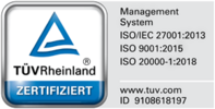 TÜV Kombilogo ISO 27001 ISO 9001 ISO 20000